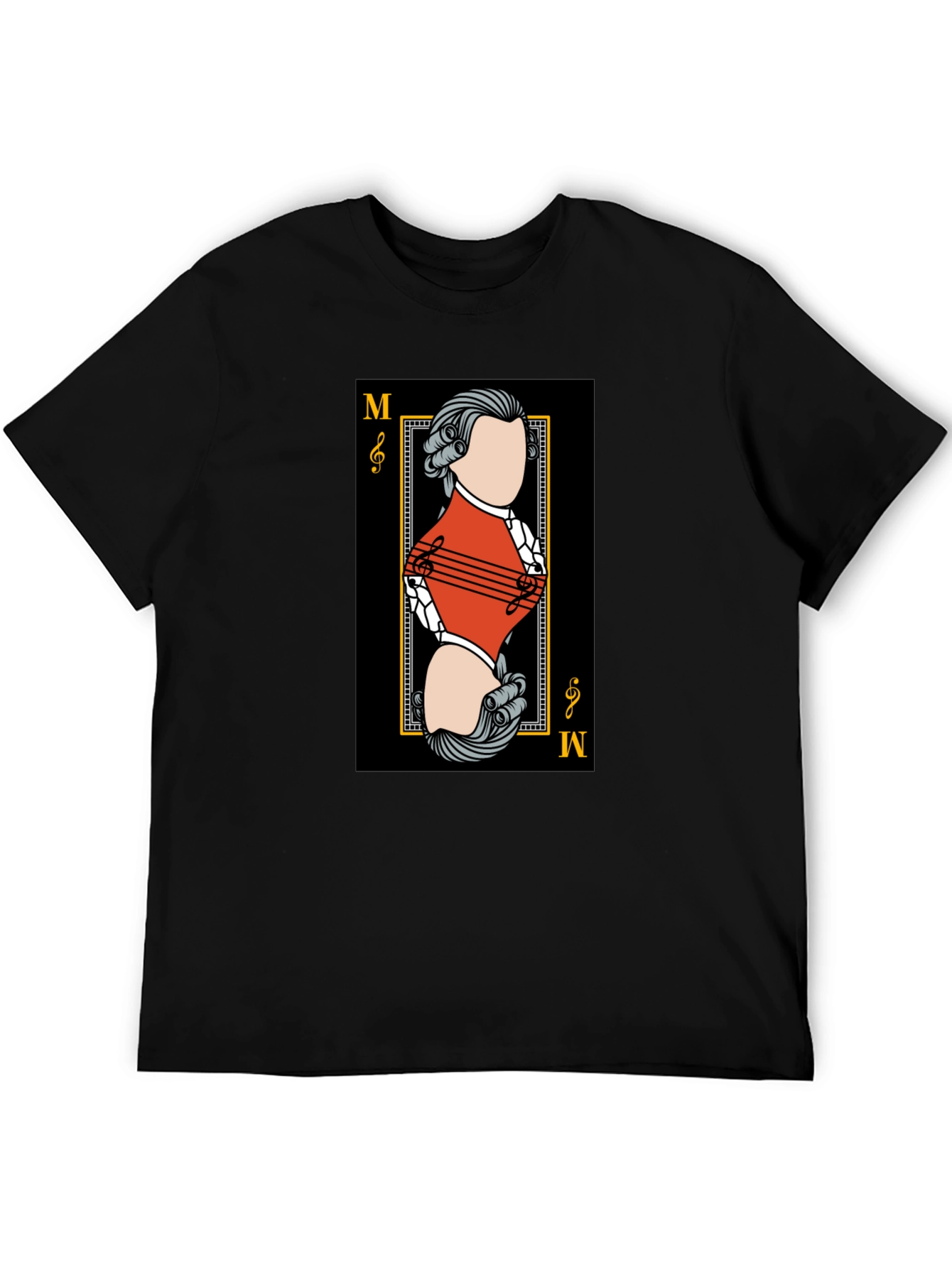 Mozart Card T-Shirt - Unique Musical Design