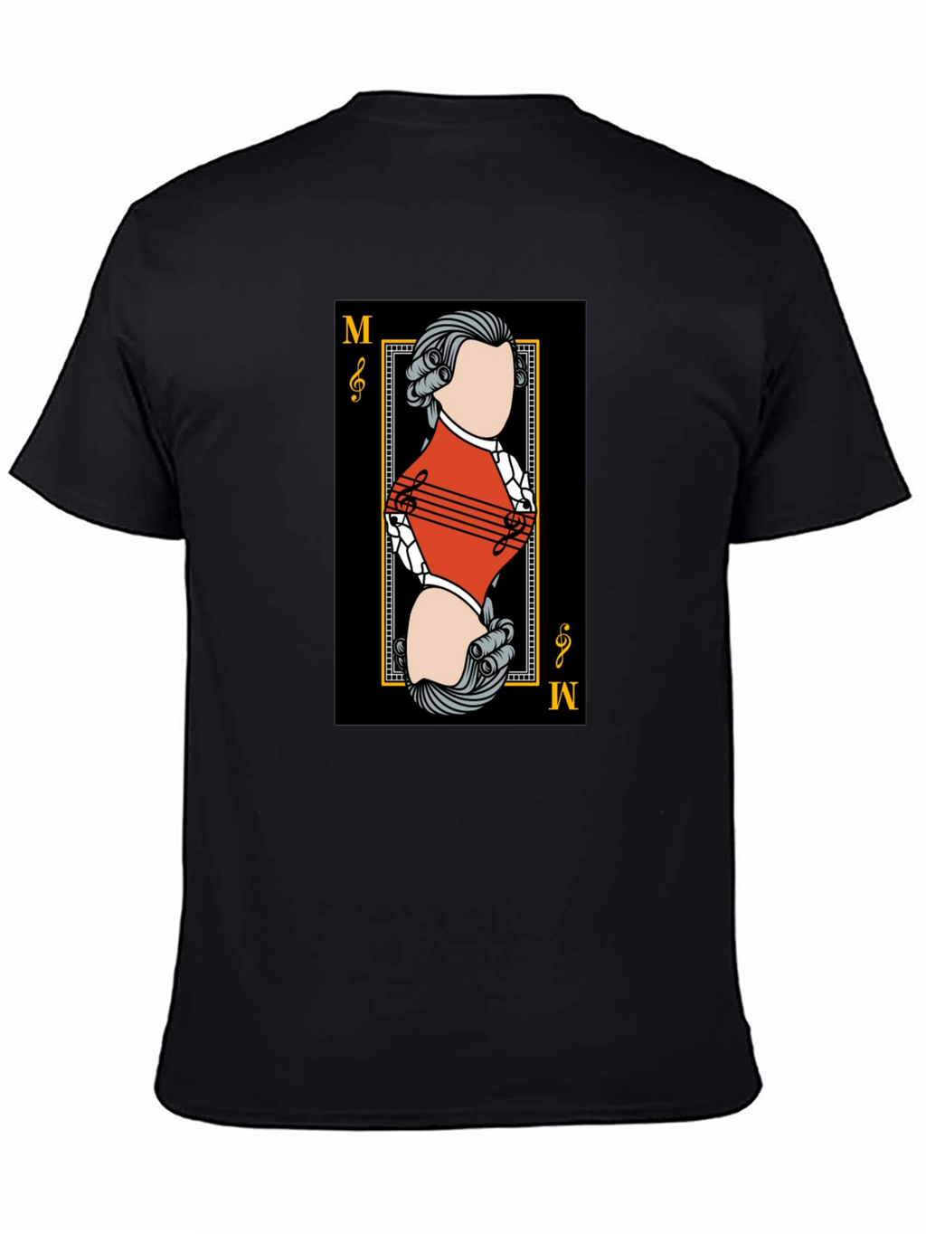 Mozart Card T-Shirt - Unique Musical Design