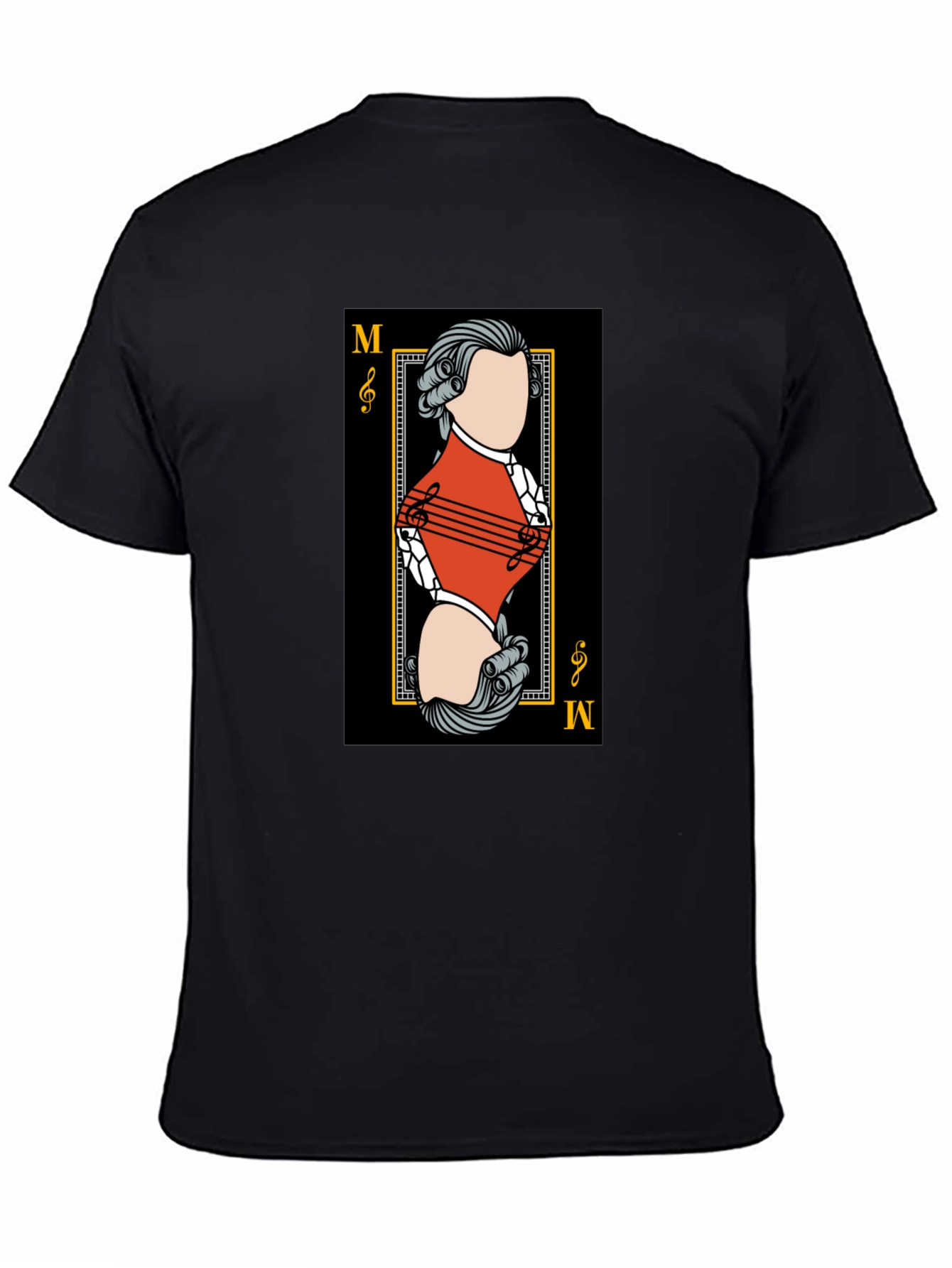 Mozart Card T-Shirt - Unique Musical Design