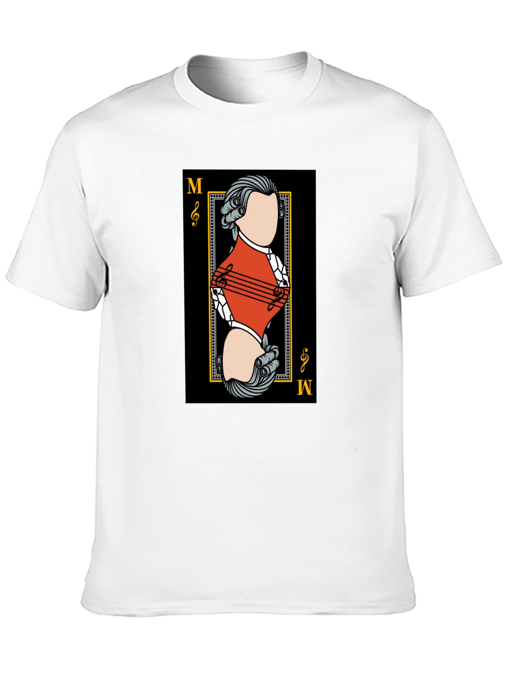 Mozart Card T-Shirt - Unique Musical Design