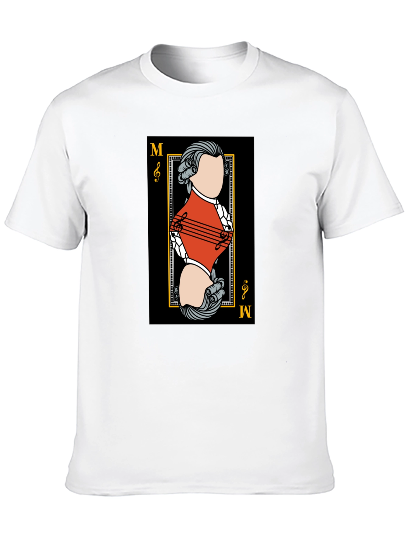 Mozart Card T-Shirt - Unique Musical Design