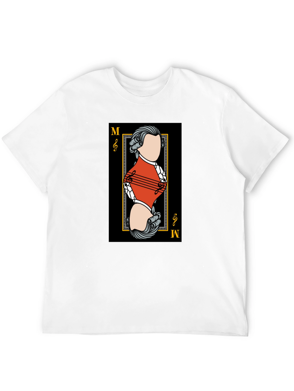 Mozart Card T-Shirt - Unique Musical Design