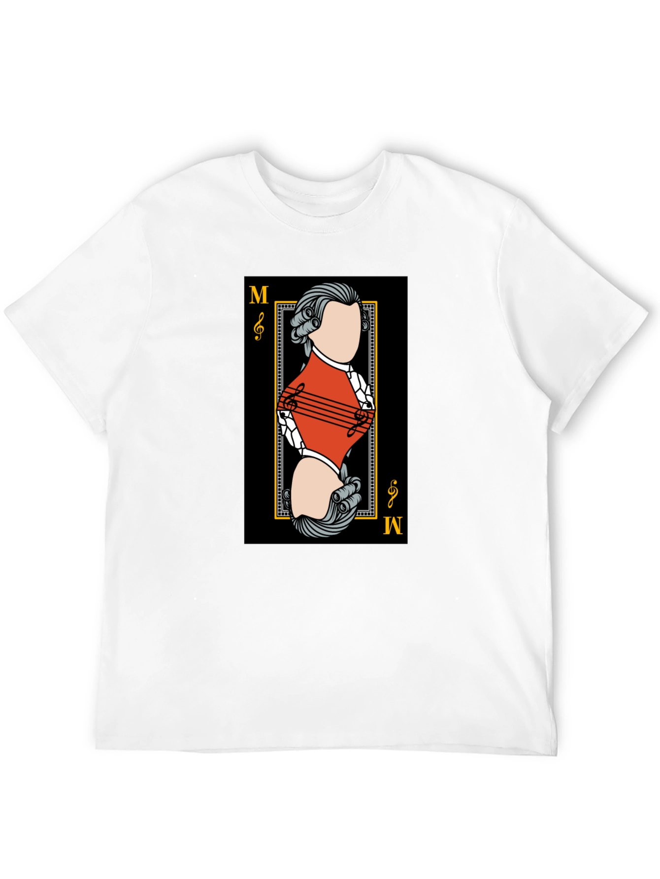 Mozart Card T-Shirt - Unique Musical Design