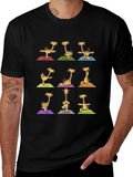 Giraffe Yoga Graphic Tee - Mens Black T-Shirt