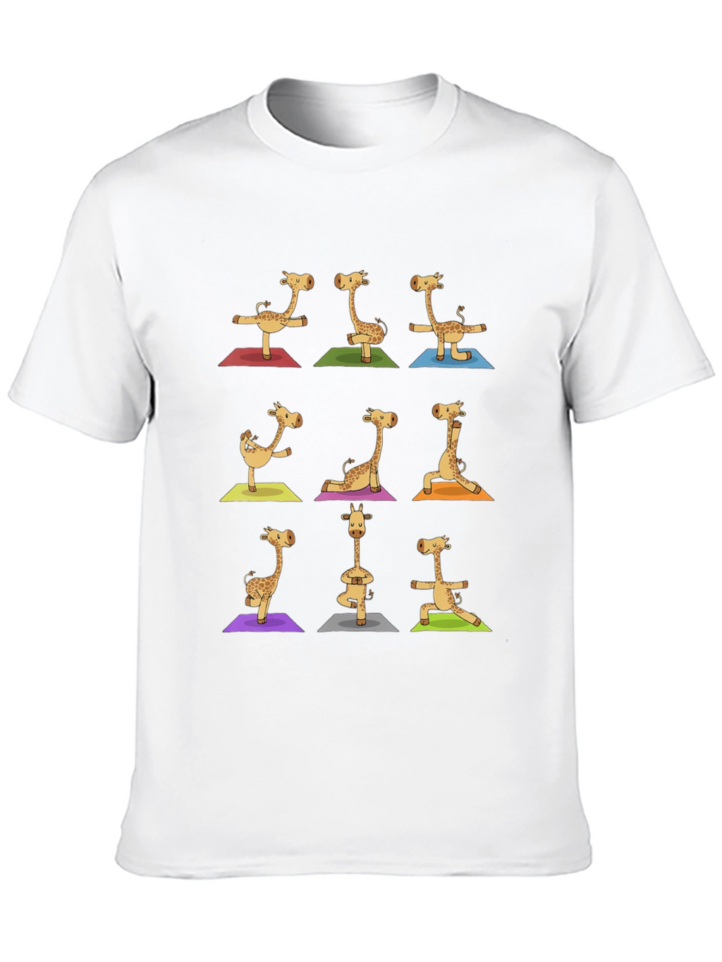 Giraffe Yoga Graphic Tee - Mens Black T-Shirt