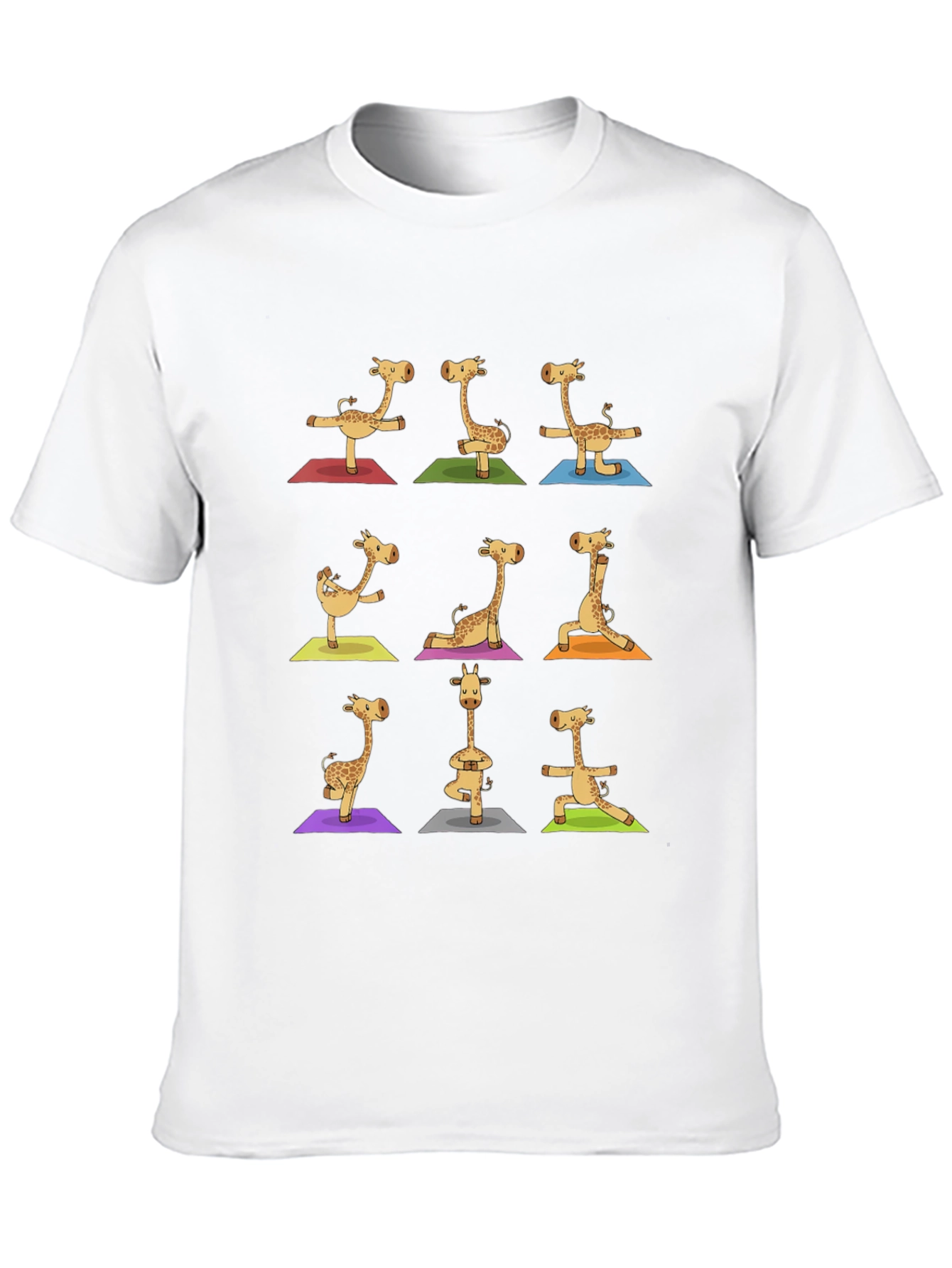 Giraffe Yoga Graphic Tee - Mens Black T-Shirt