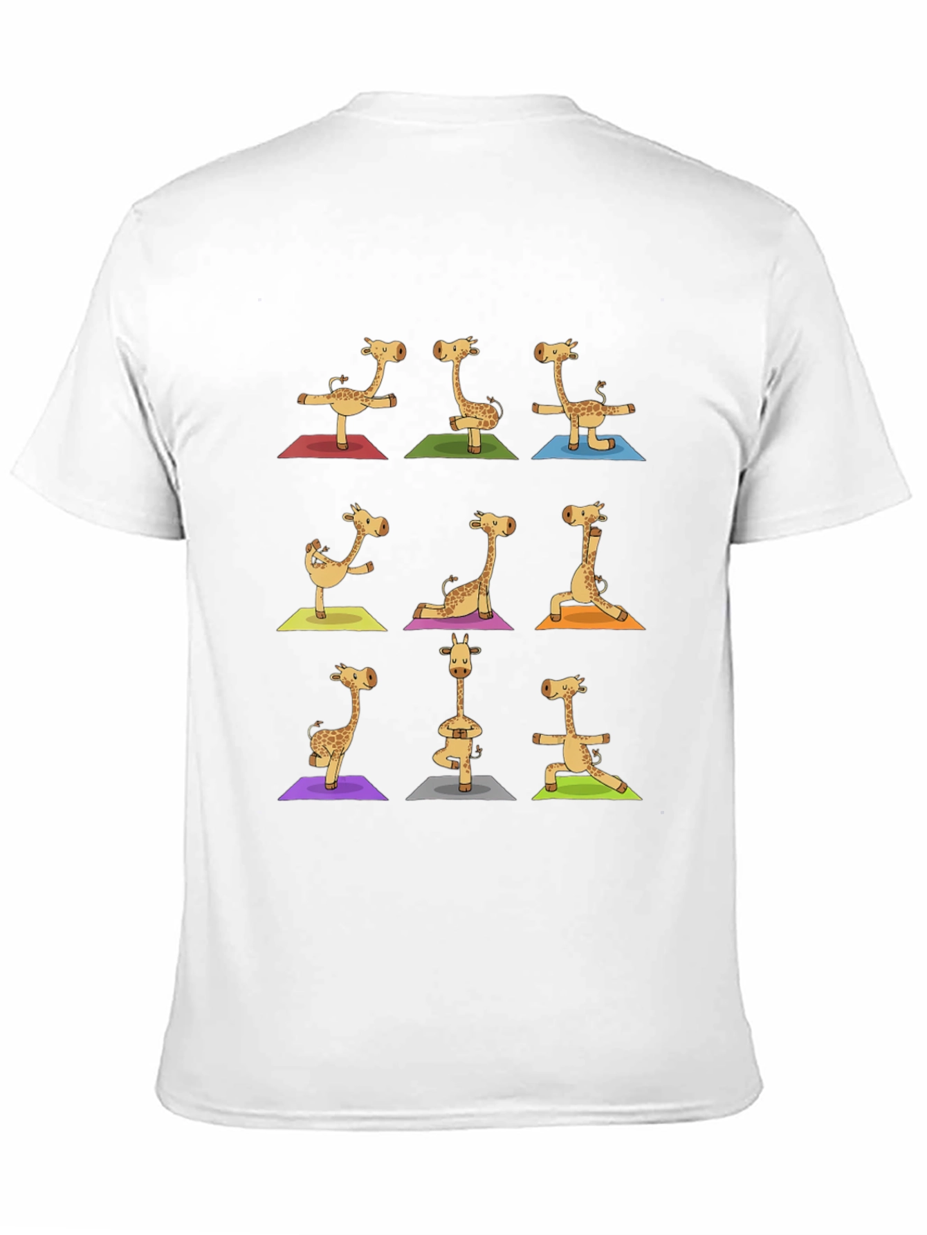 Giraffe Yoga Graphic Tee - Mens Black T-Shirt