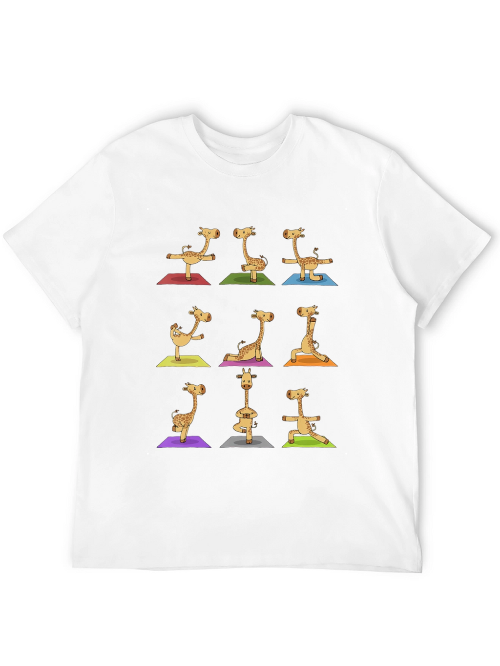 Giraffe Yoga Graphic Tee - Mens Black T-Shirt