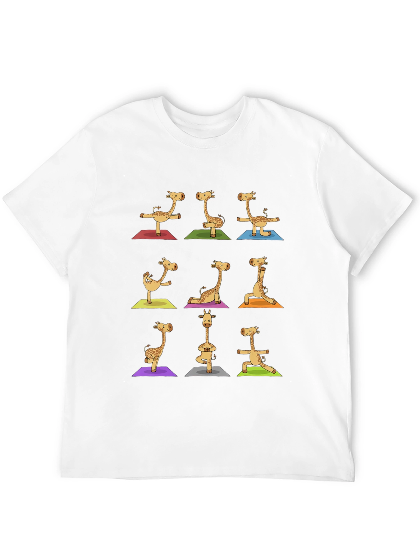 Giraffe Yoga Graphic Tee - Mens Black T-Shirt