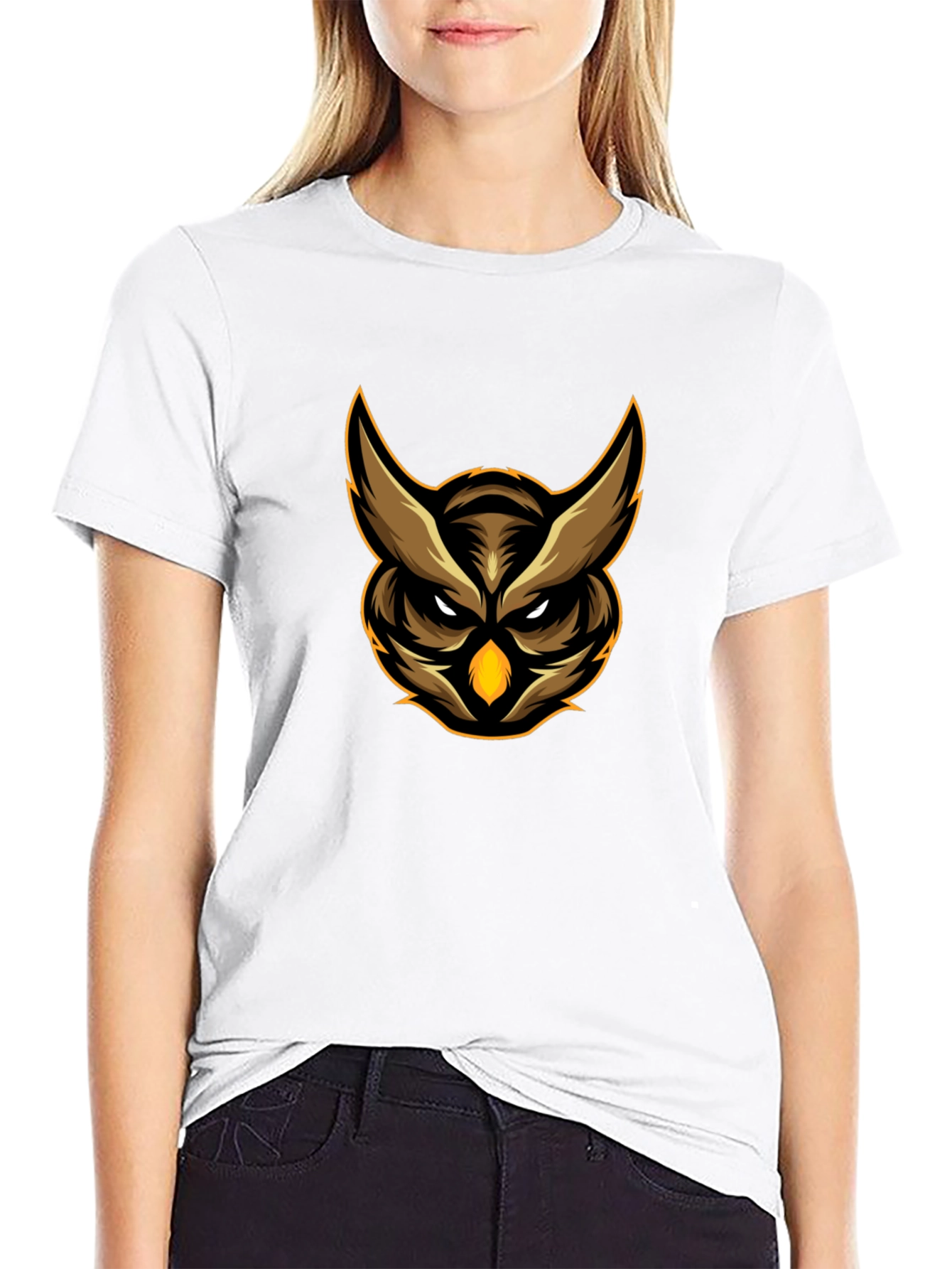 Owl Graphic Tee - Black Cotton Comfort