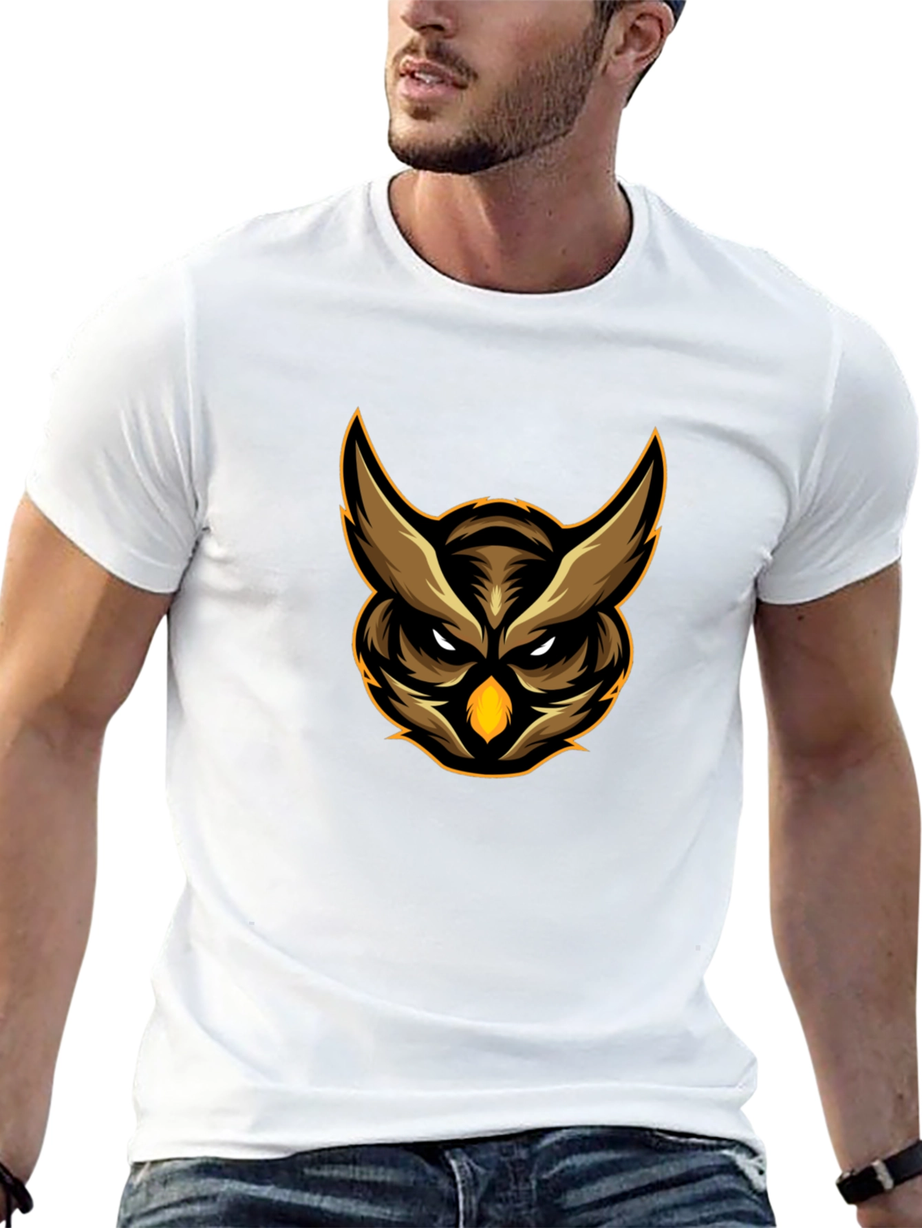 Owl Graphic Tee - Black Cotton Comfort