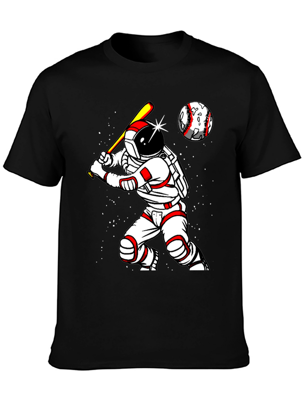 Astronaut Baseball Player Graphic T-Shirt