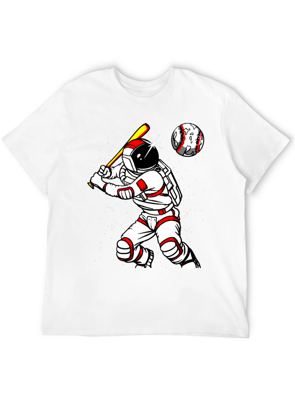 Astronaut Baseball Player Graphic T-Shirt