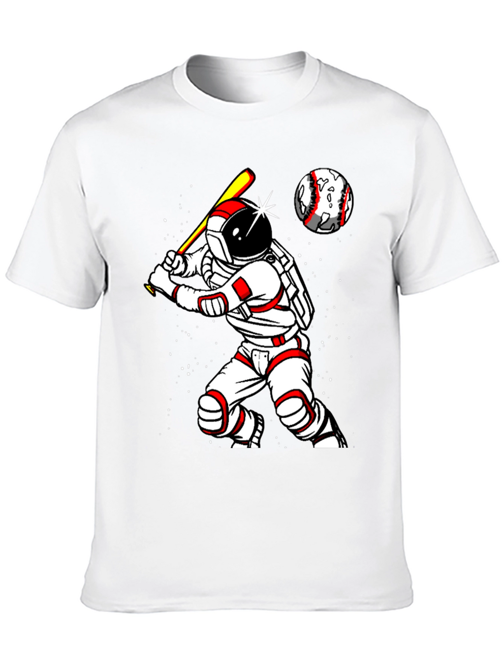 Astronaut Baseball Player Graphic T-Shirt