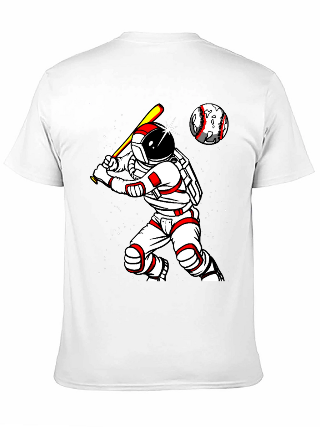 Astronaut Baseball Player Graphic T-Shirt