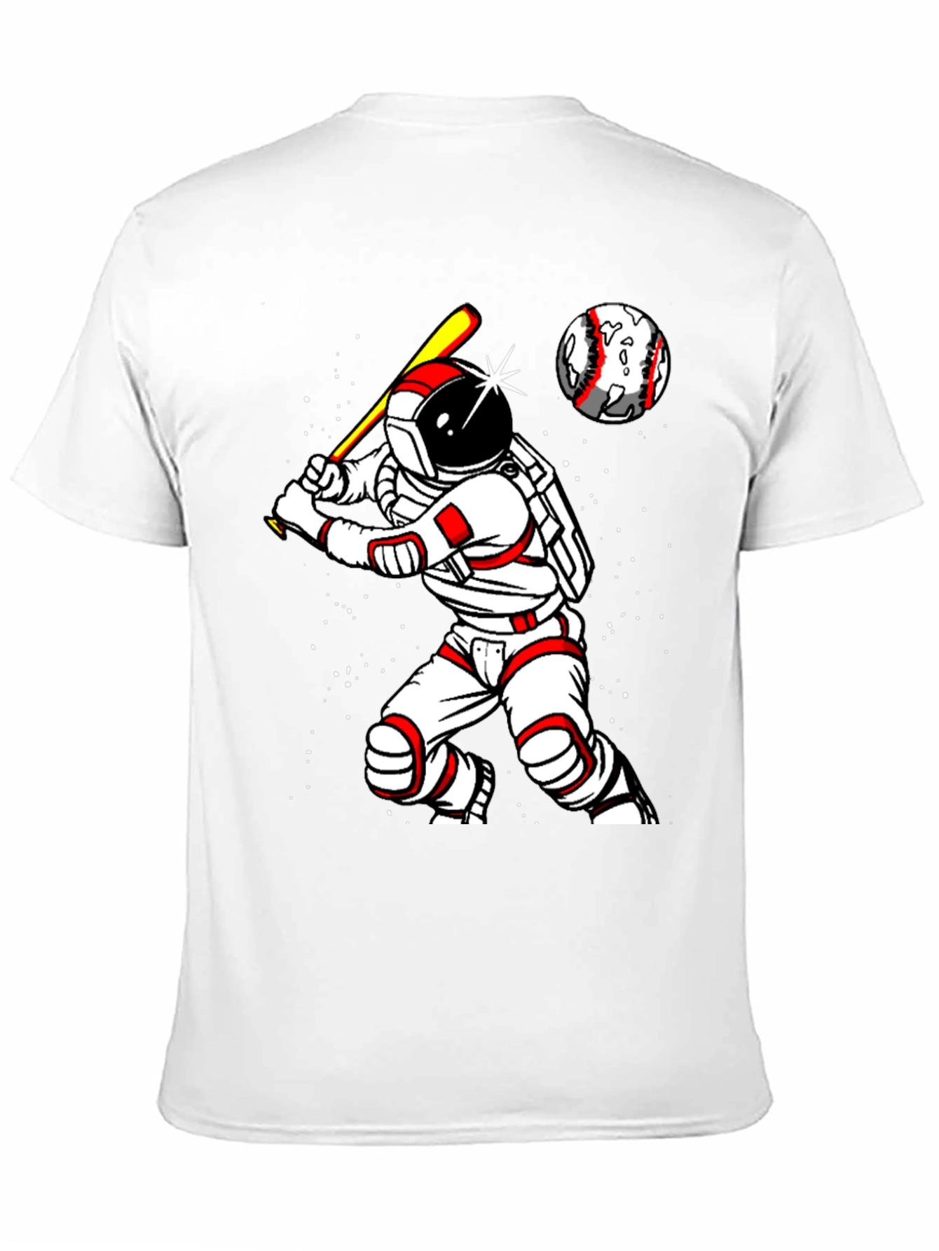 Astronaut Baseball Player Graphic T-Shirt
