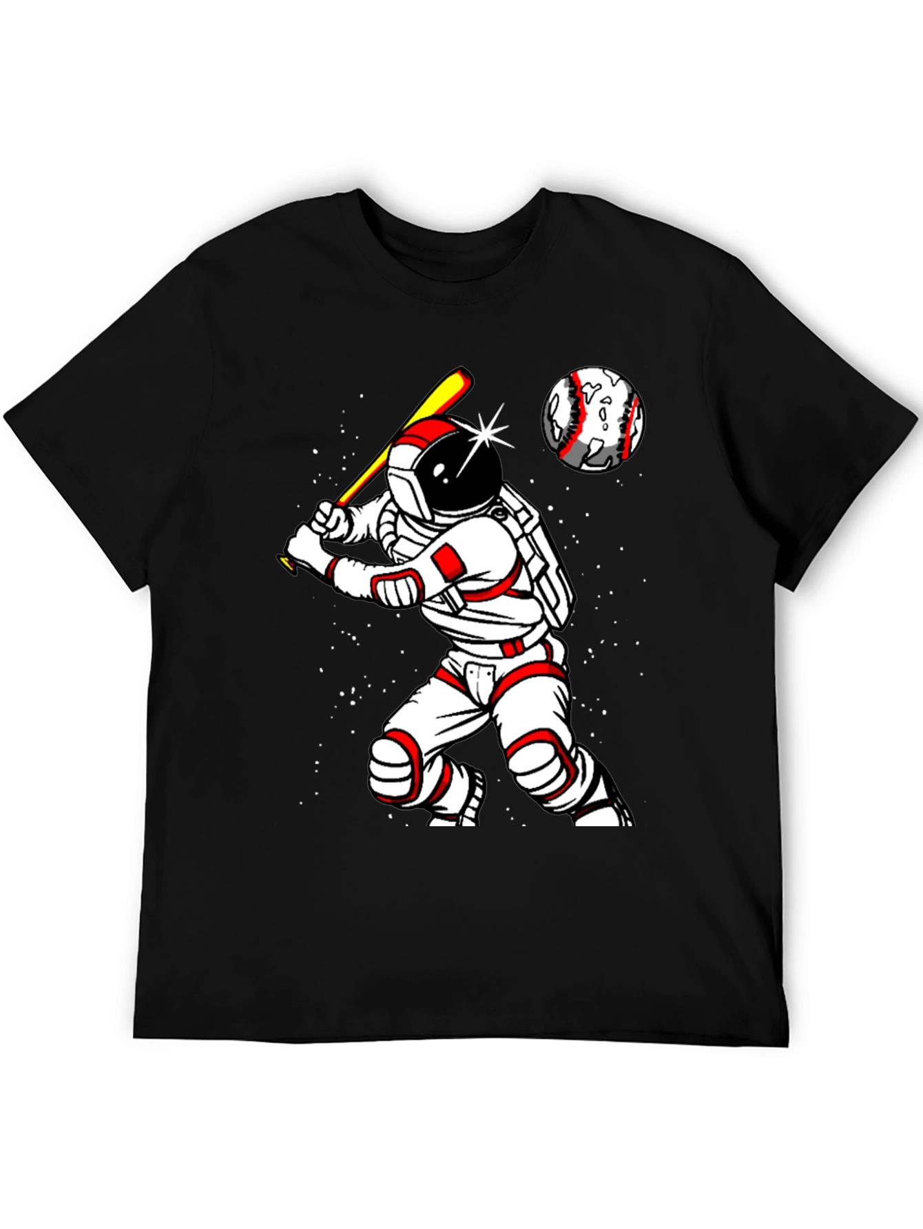 Astronaut Baseball Player Graphic T-Shirt