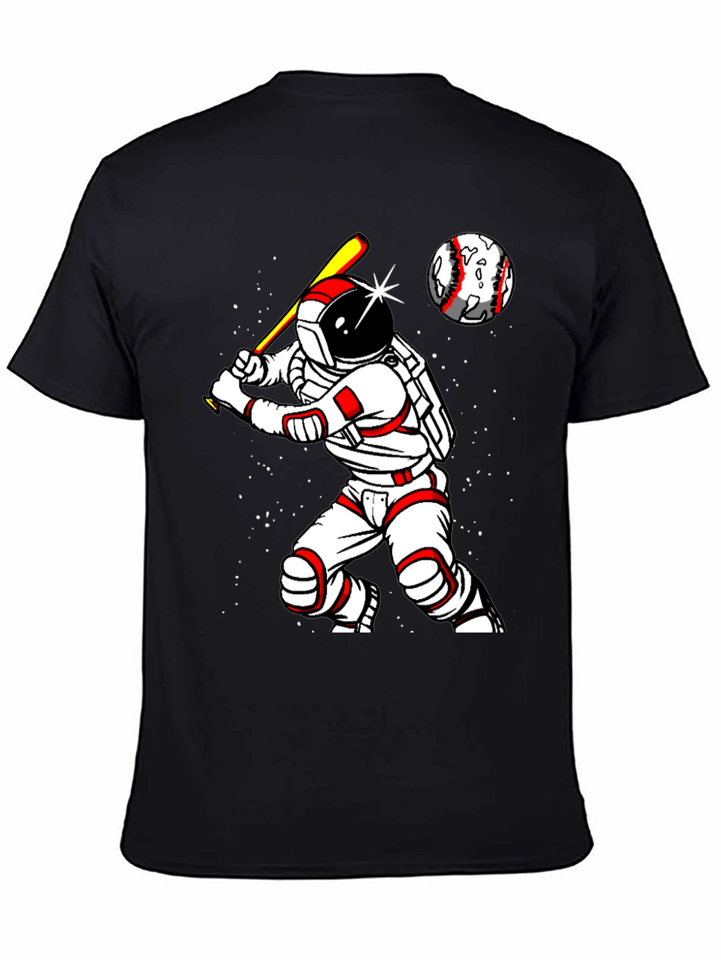 Astronaut Baseball Player Graphic T-Shirt