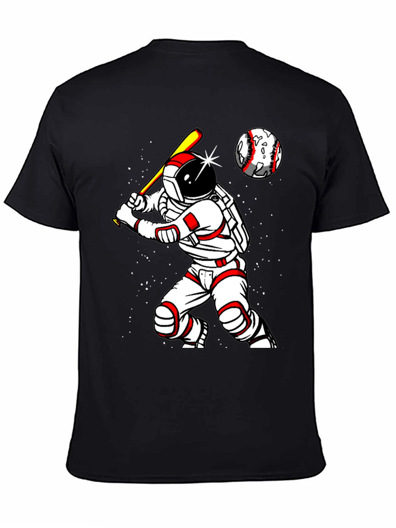 Astronaut Baseball Player Graphic T-Shirt