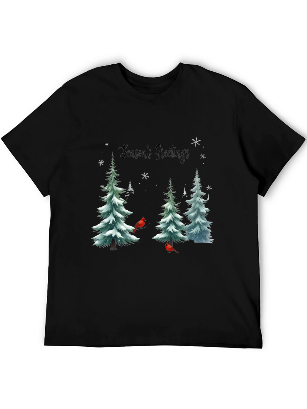 Seasons Greetings Christmas Tree Cardinal T-Shirt