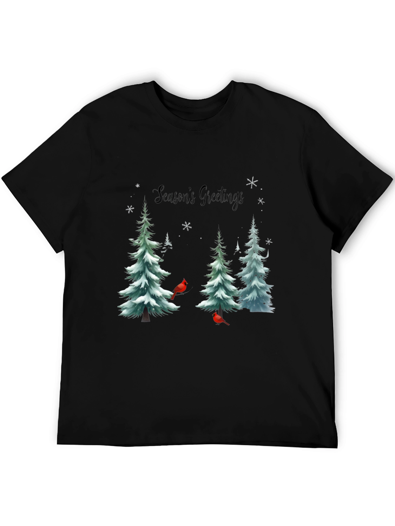 Seasons Greetings Christmas Tree Cardinal T-Shirt