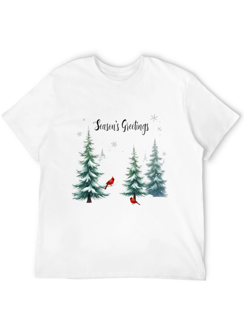 Seasons Greetings Christmas Tree Cardinal T-Shirt