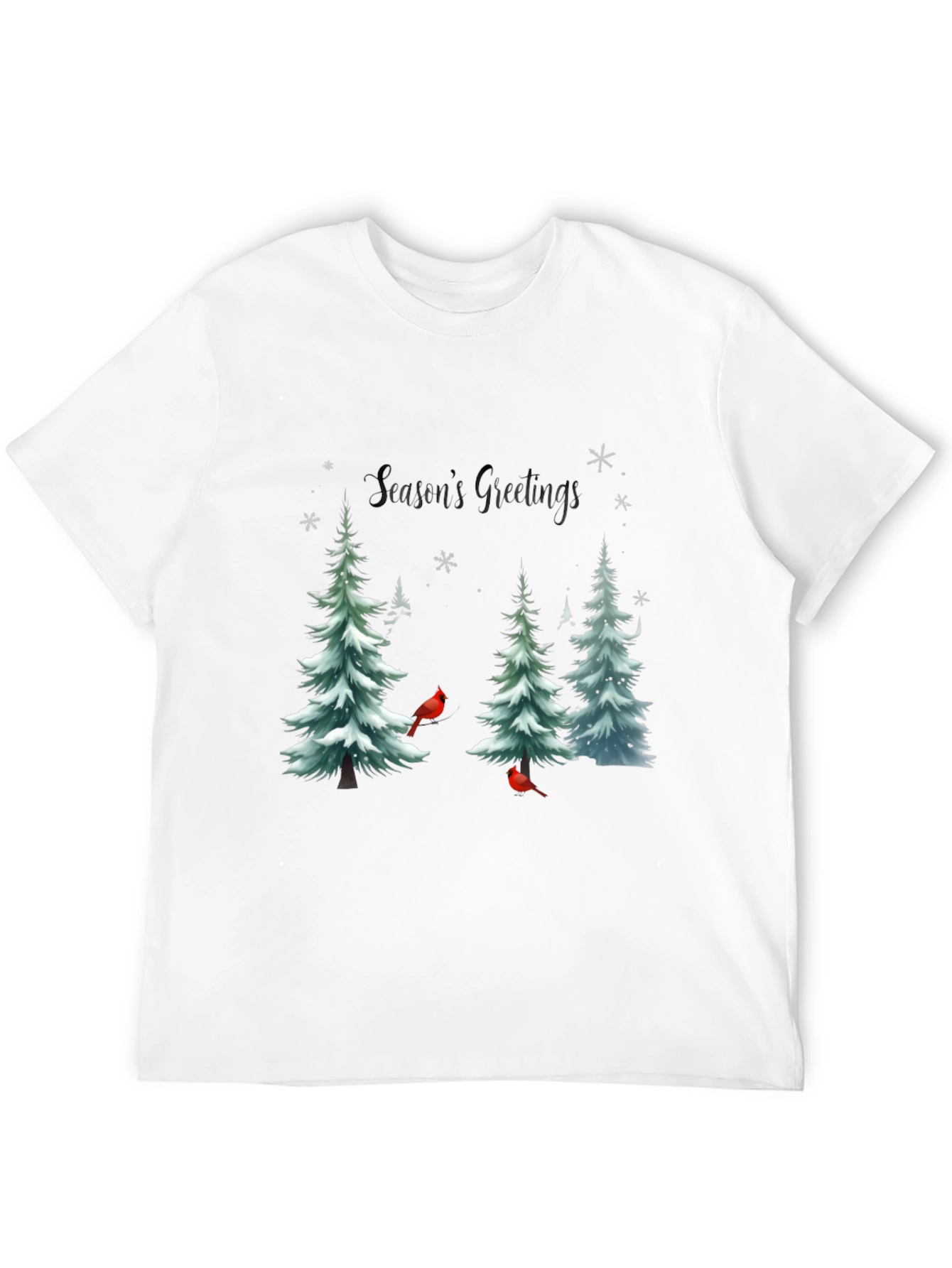 Seasons Greetings Christmas Tree Cardinal T-Shirt