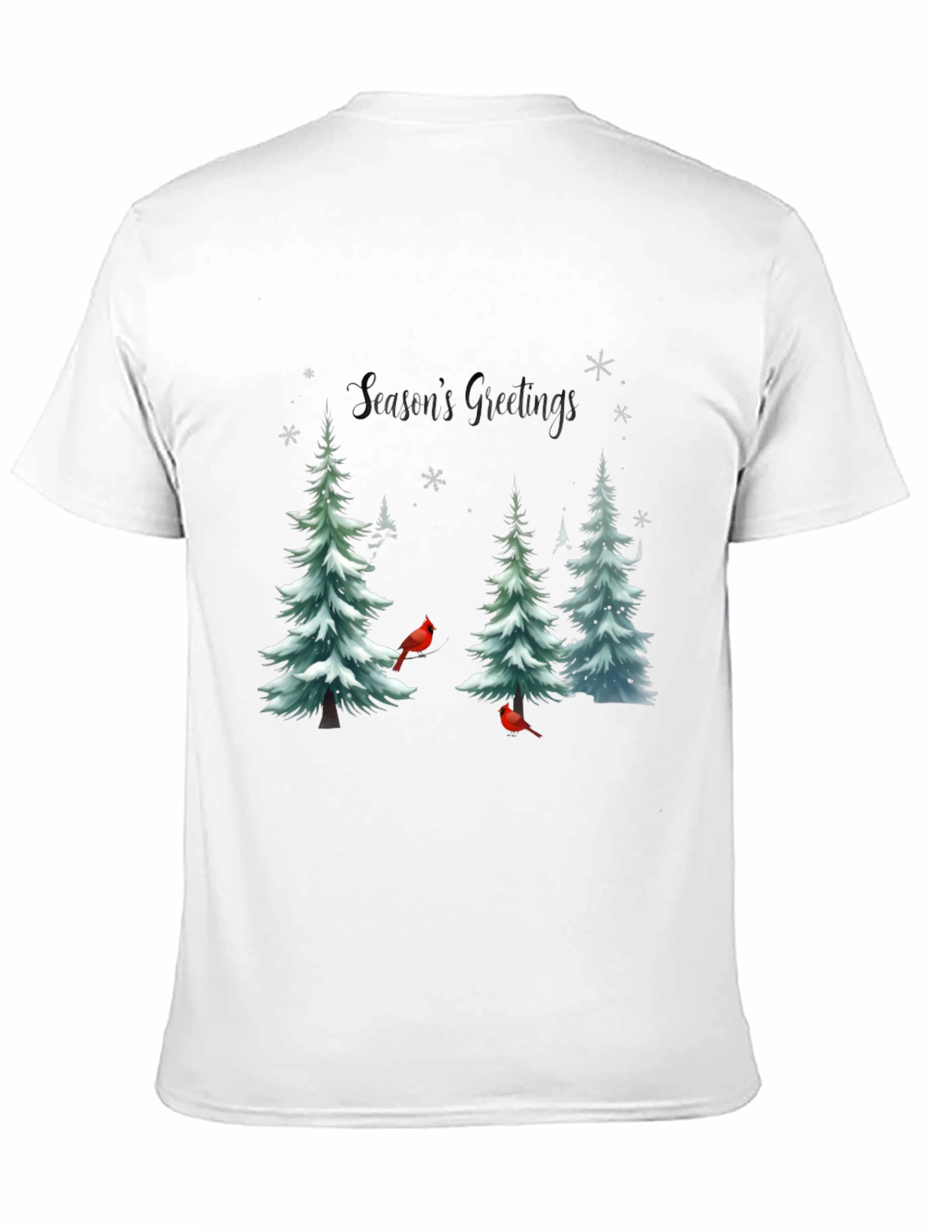 Seasons Greetings Christmas Tree Cardinal T-Shirt