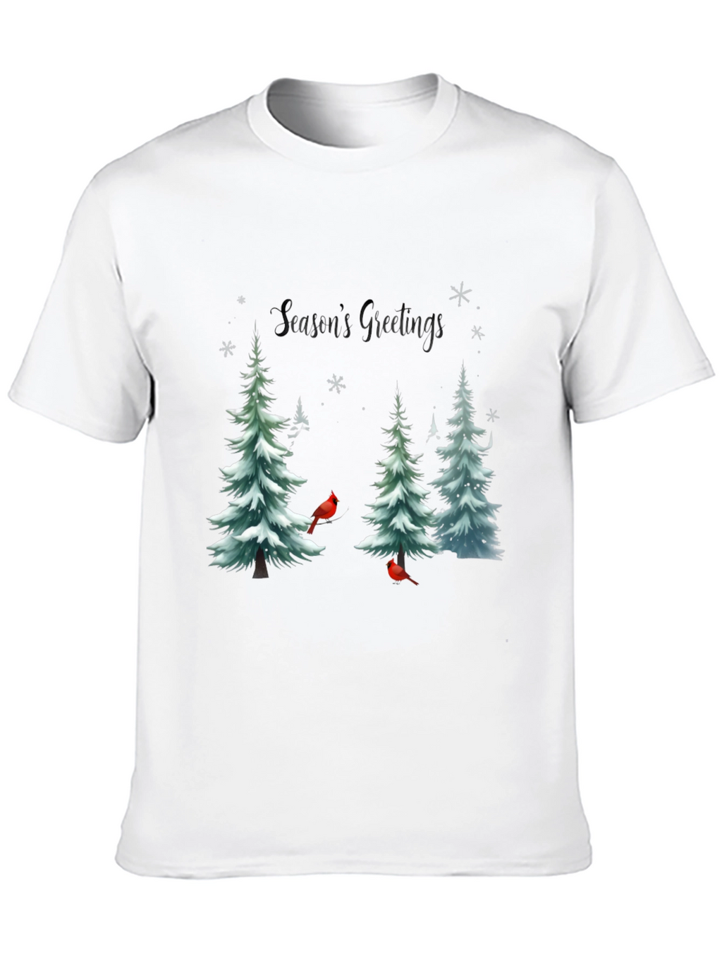 Seasons Greetings Christmas Tree Cardinal T-Shirt