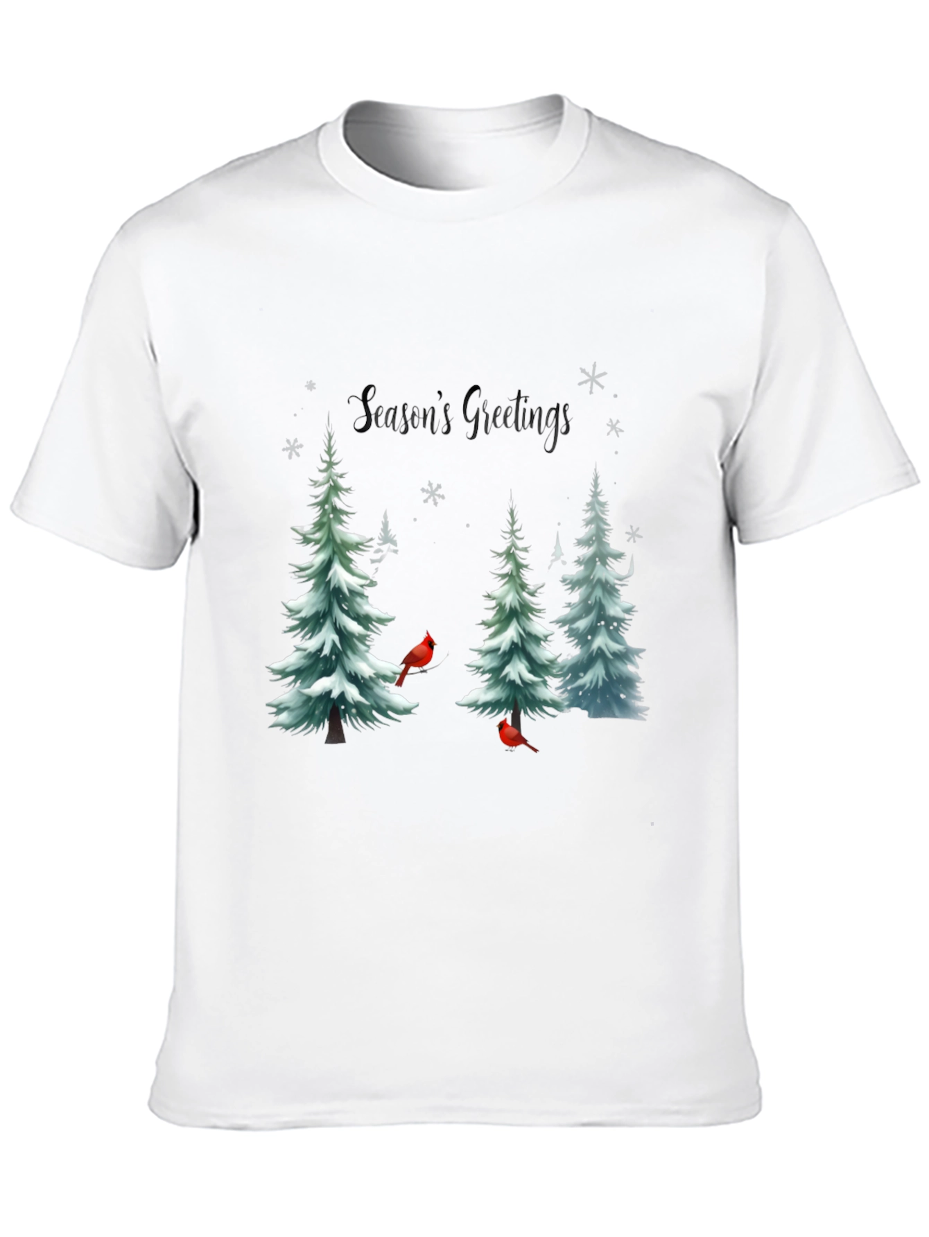 Seasons Greetings Christmas Tree Cardinal T-Shirt