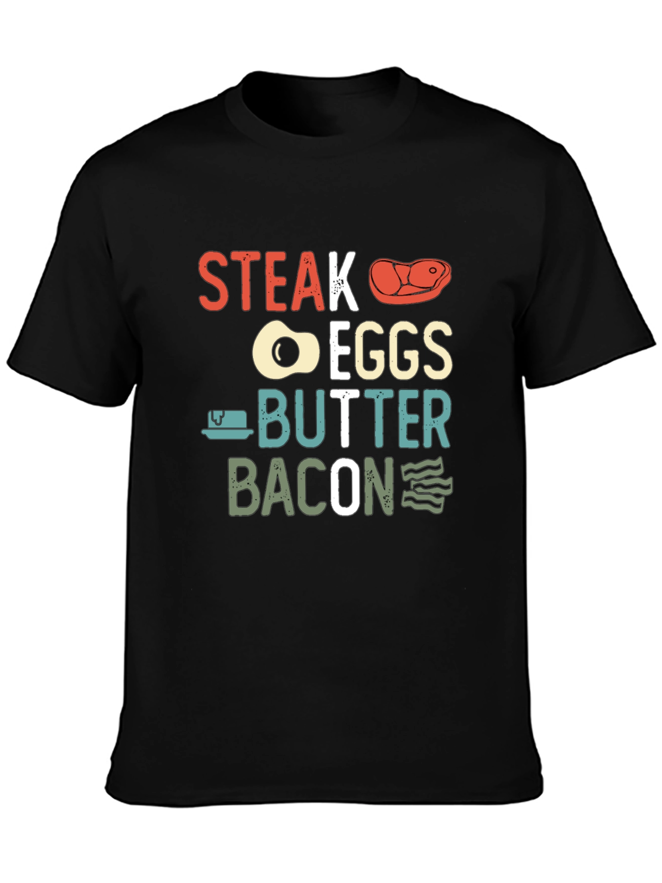 Steak Eggs Butter Bacon Graphic T-Shirt