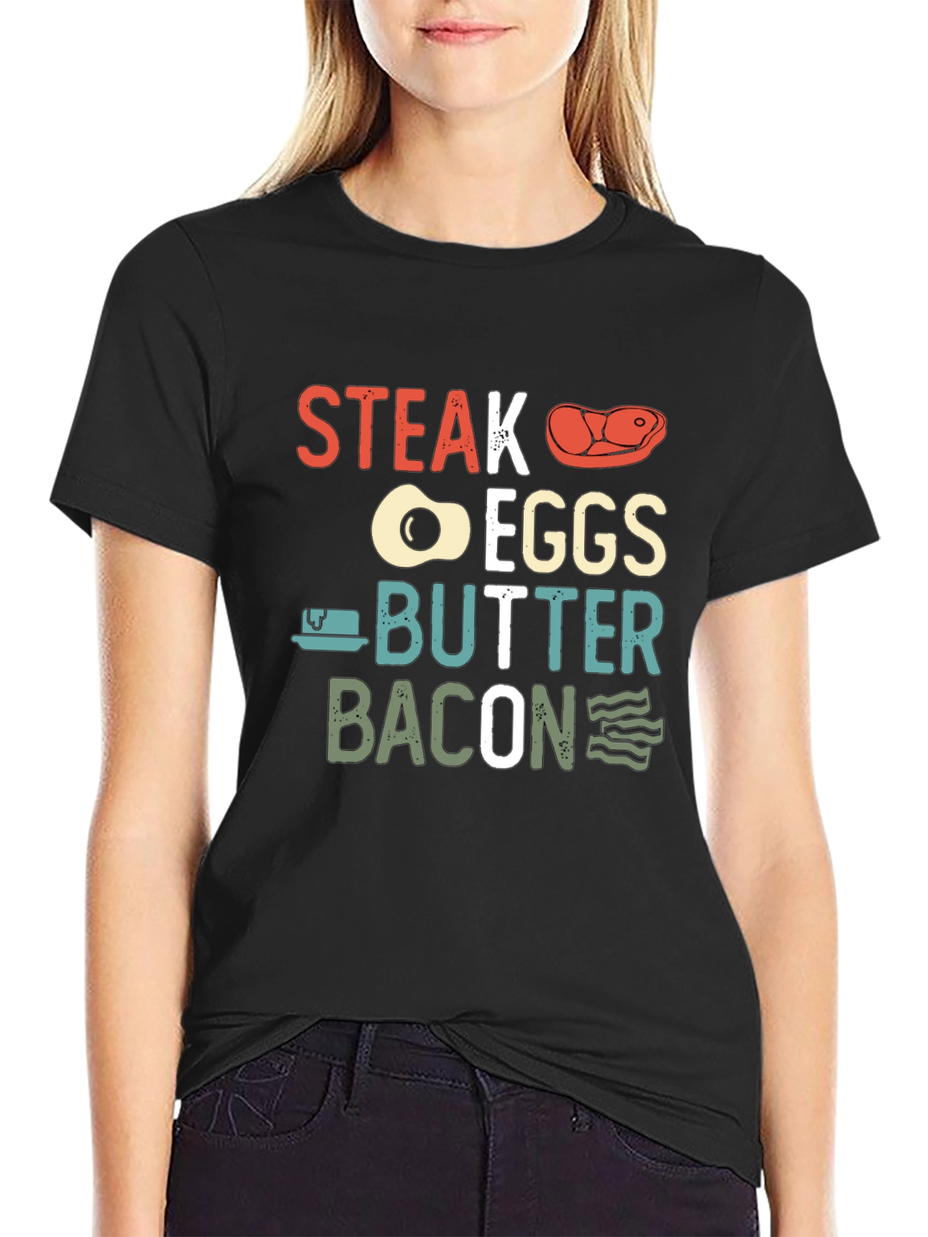 Steak Eggs Butter Bacon Graphic T-Shirt
