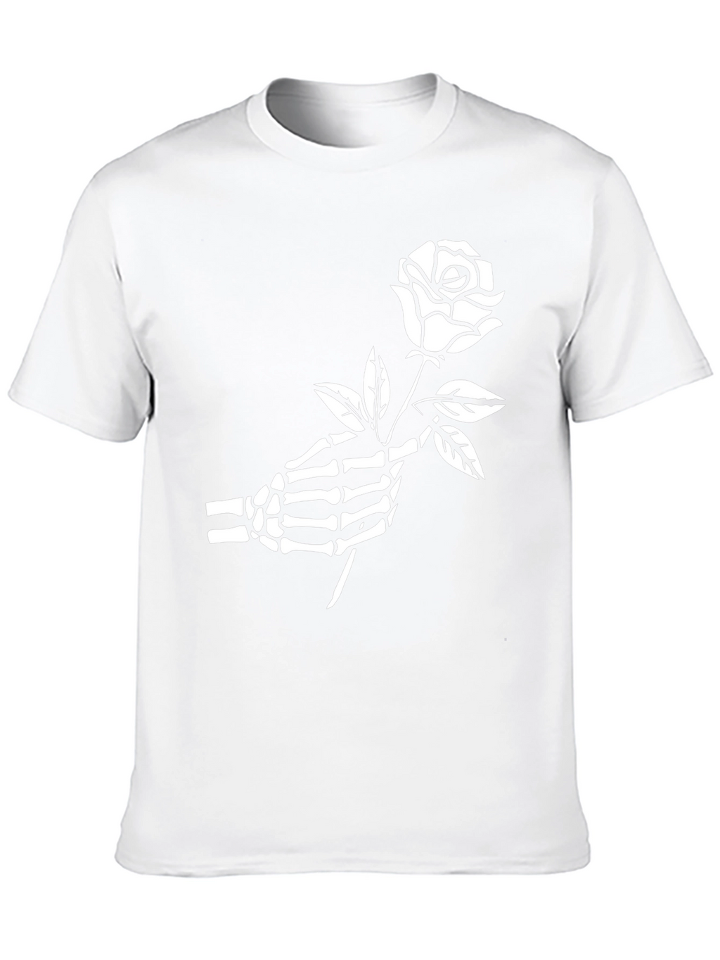 Skeleton Hand Rose Graphic Tee - Gothic Style