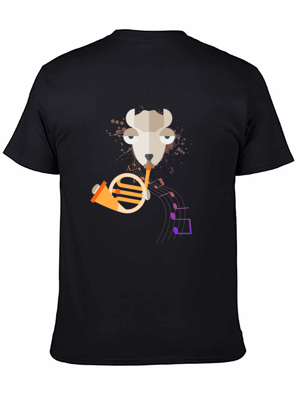 Musical Llama T-Shirt - Funny Animal Horn Design