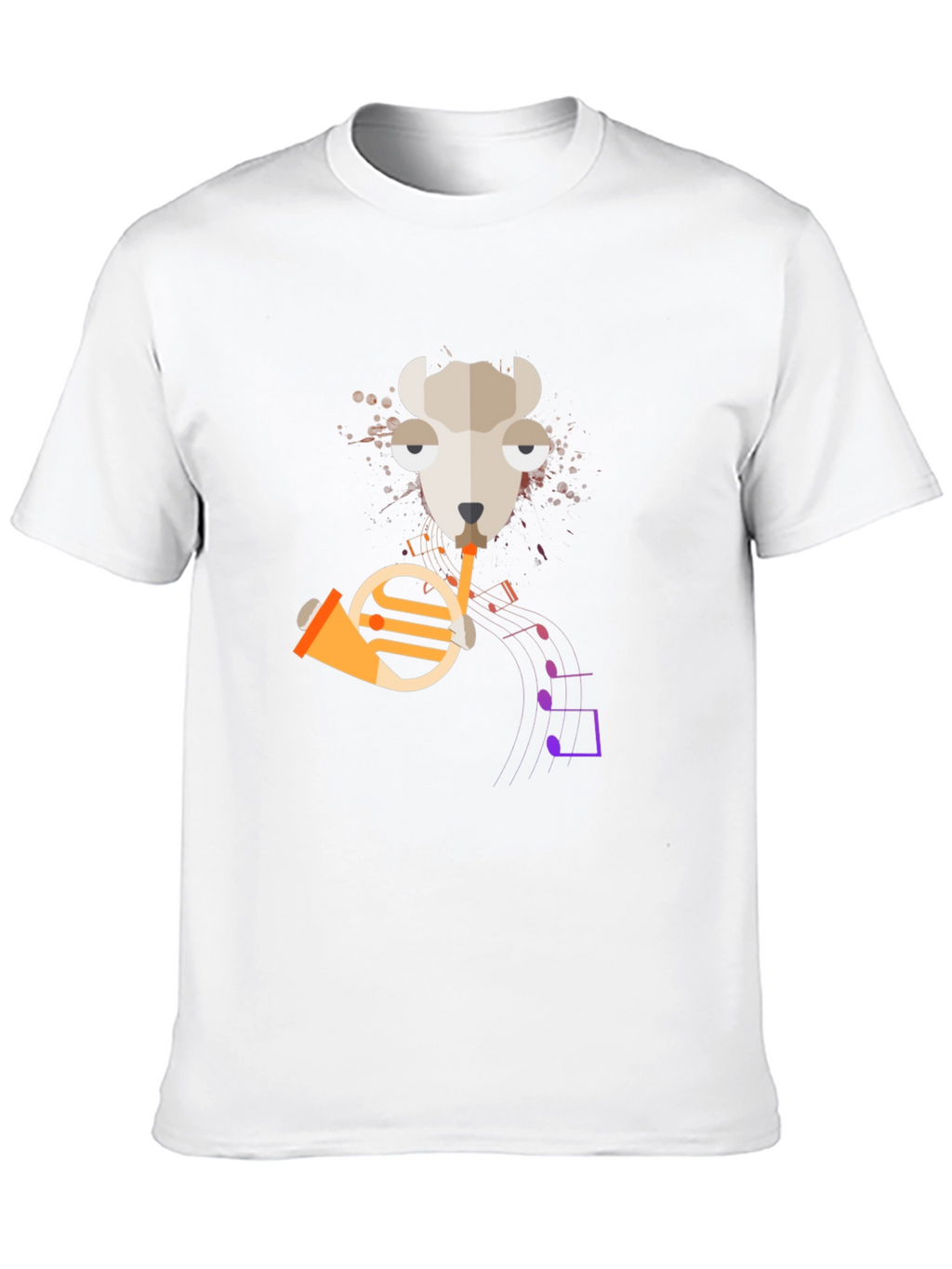 Musical Llama T-Shirt - Funny Animal Horn Design