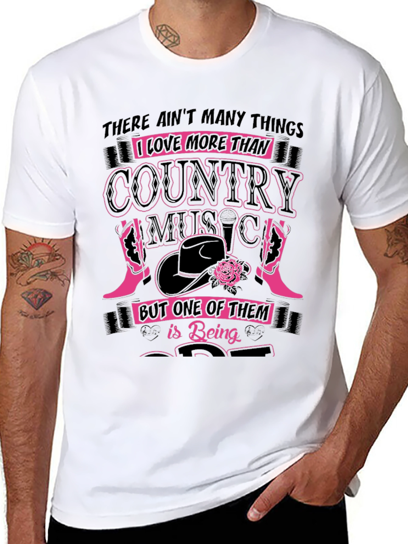 Country Music Lover Black Graphic Tee