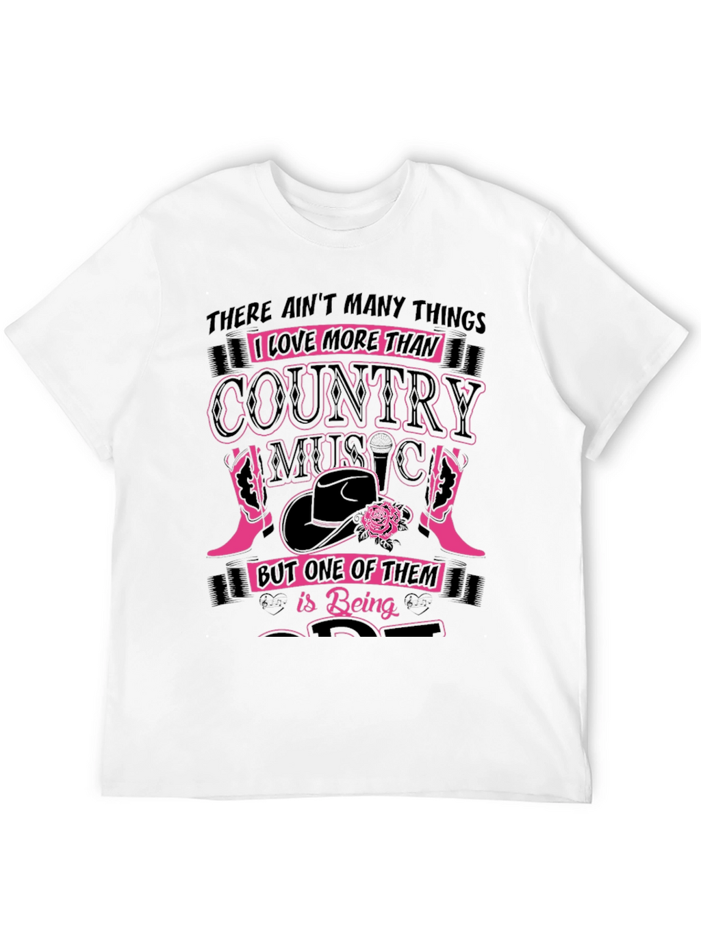 Country Music Lover Black Graphic Tee