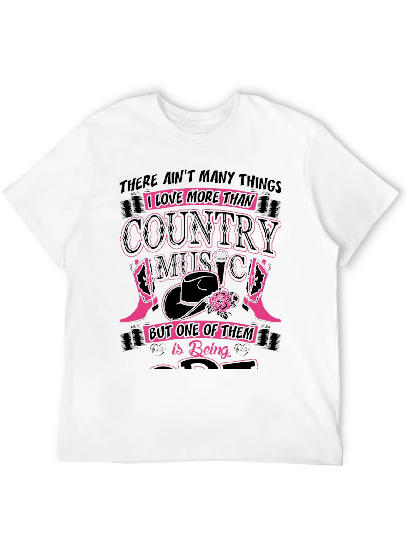 Country Music Lover Black Graphic Tee