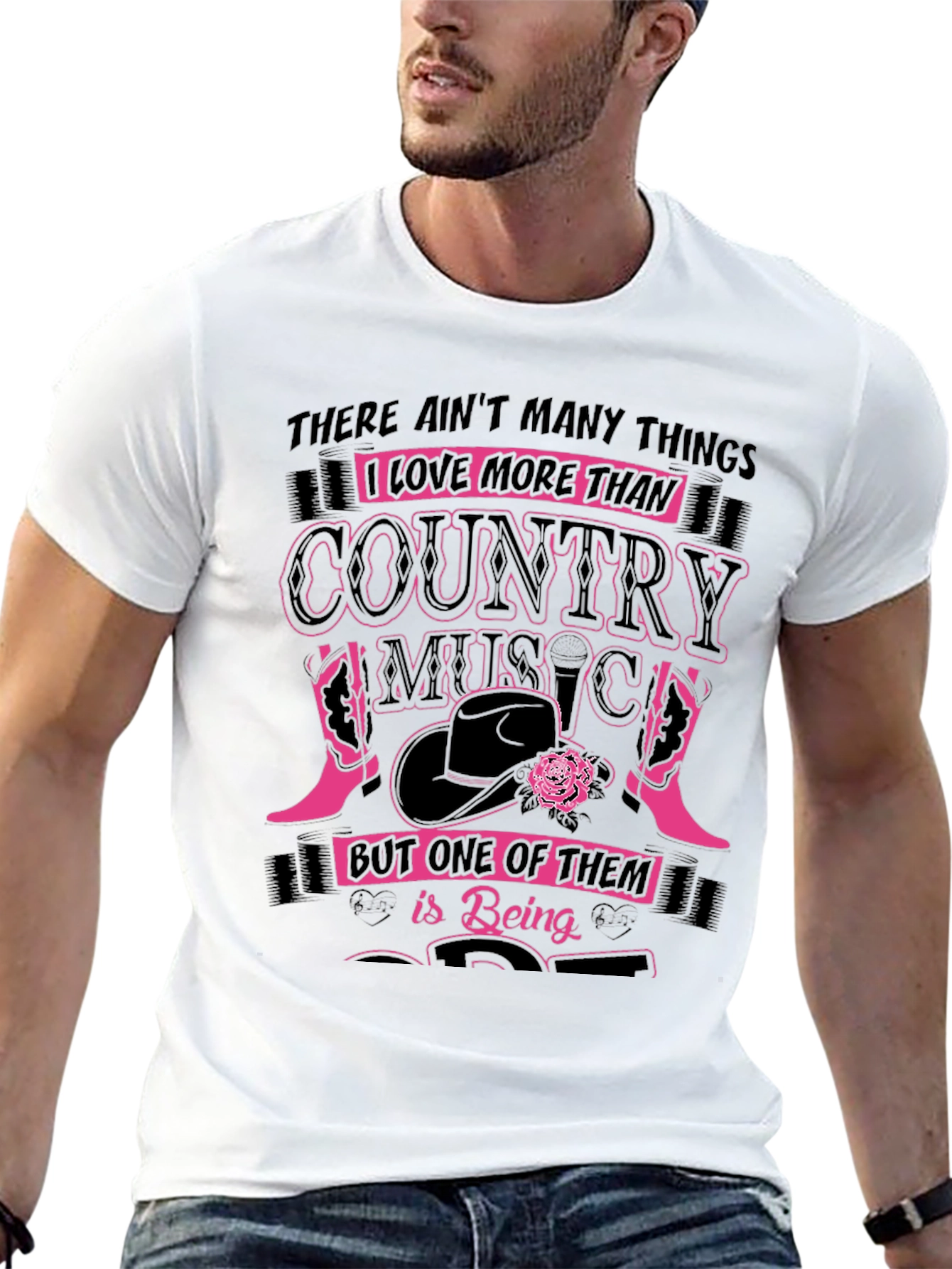 Country Music Lover Black Graphic Tee
