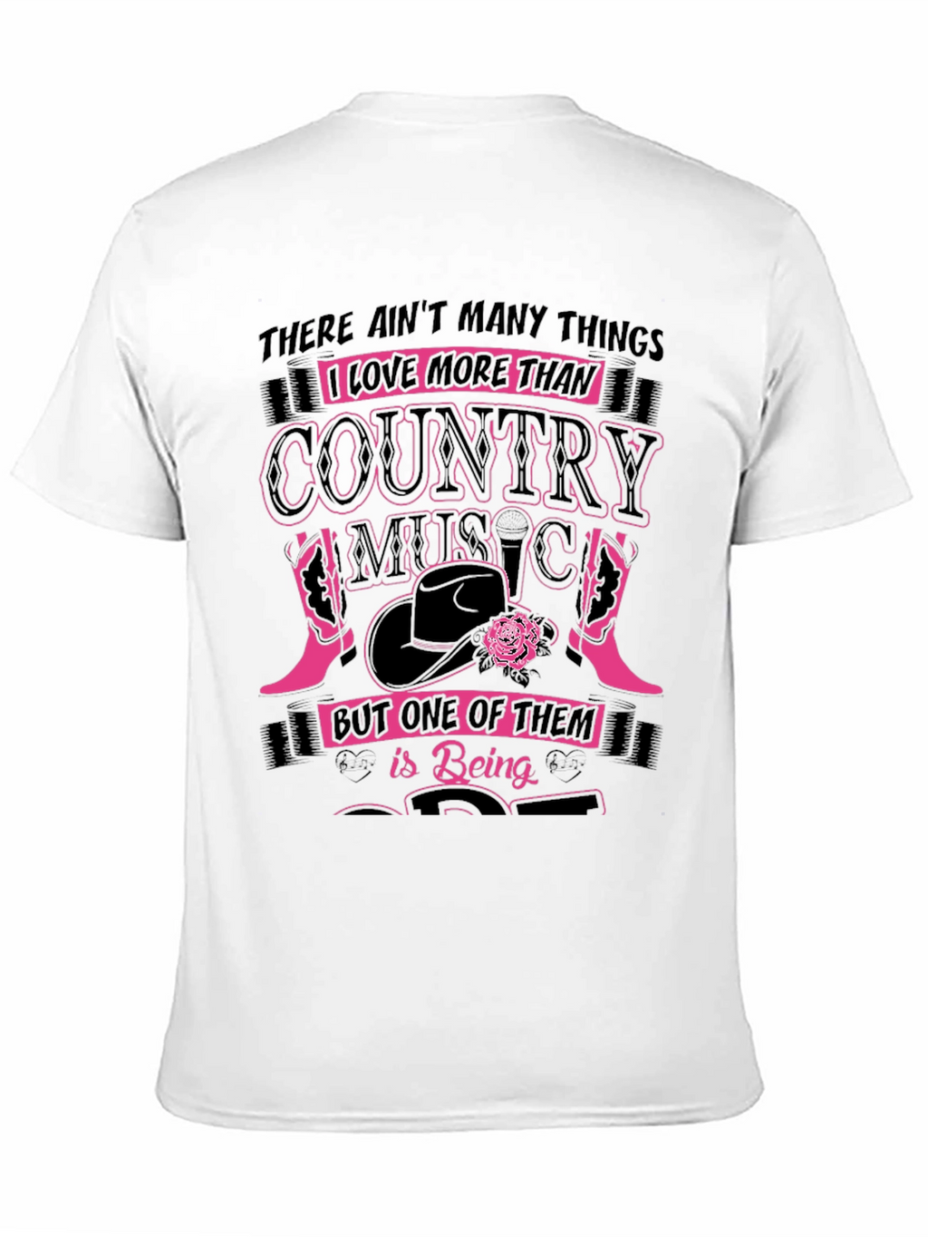 Country Music Lover Black Graphic Tee