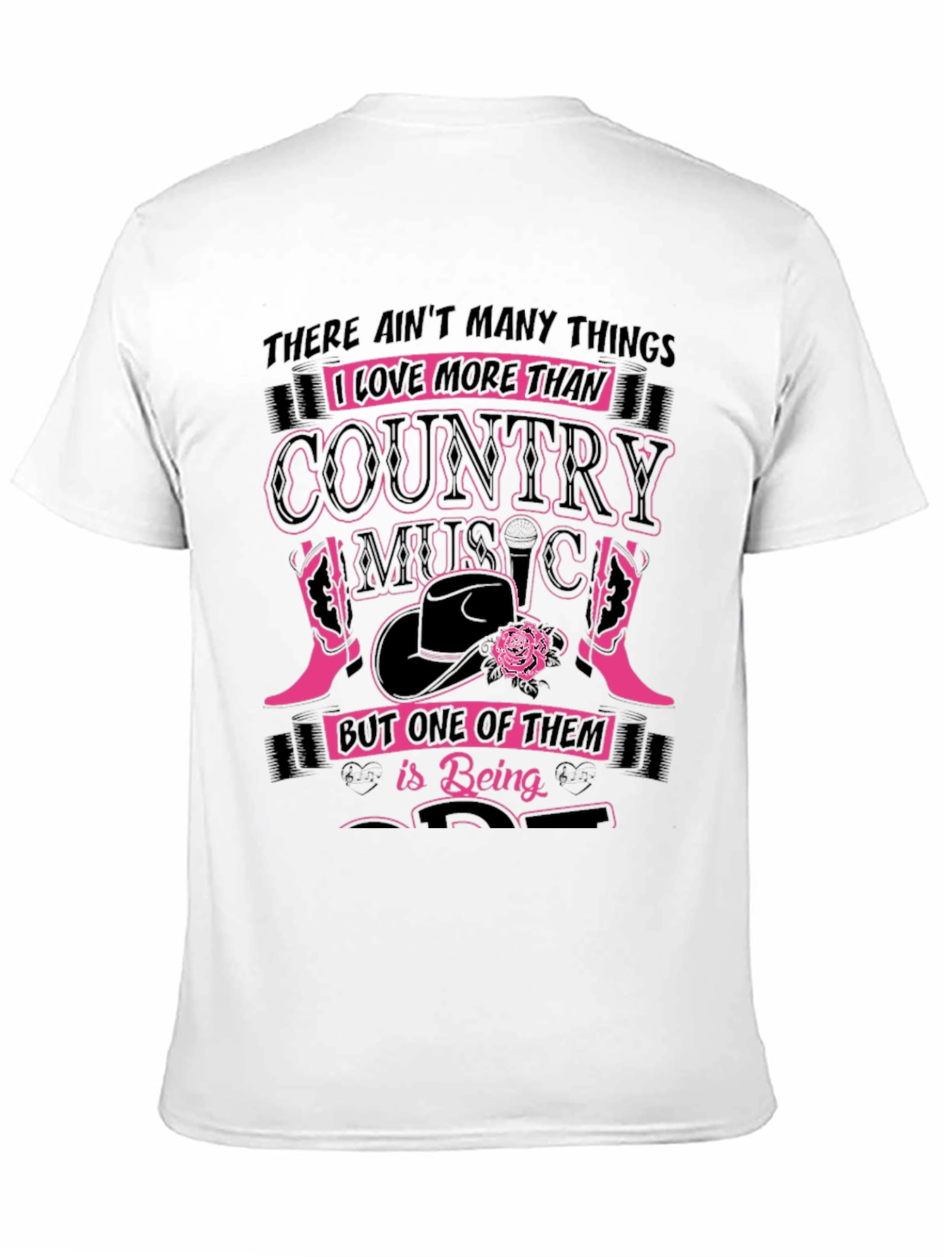 Country Music Lover Black Graphic Tee