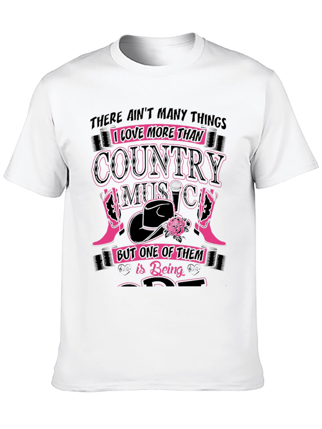 Country Music Lover Black Graphic Tee
