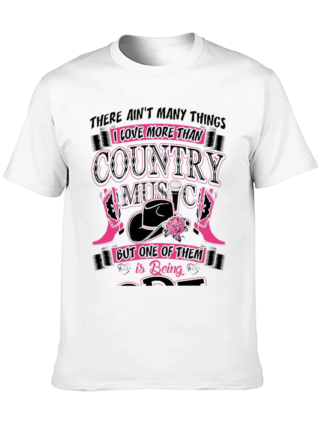 Country Music Lover Black Graphic Tee