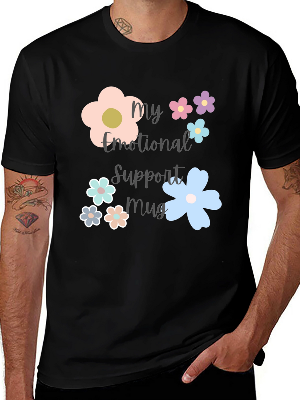 Emotional Support Mug Graphic T-Shirt