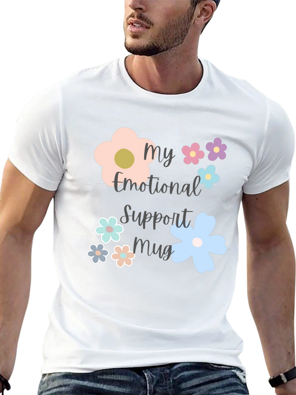 Emotional Support Mug Graphic T-Shirt
