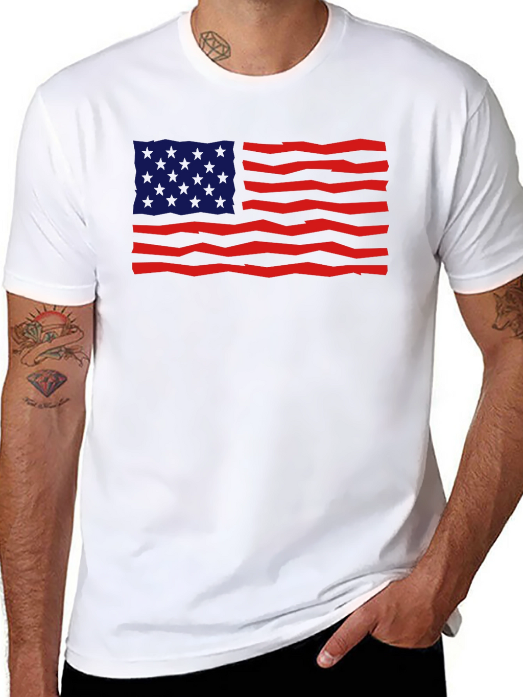 American Flag Graphic Tee - Patriotic Design
