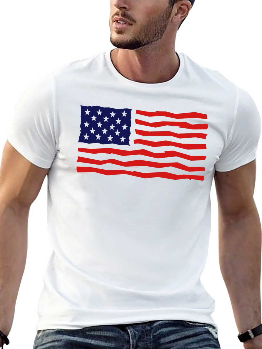 American Flag Graphic Tee - Patriotic Design