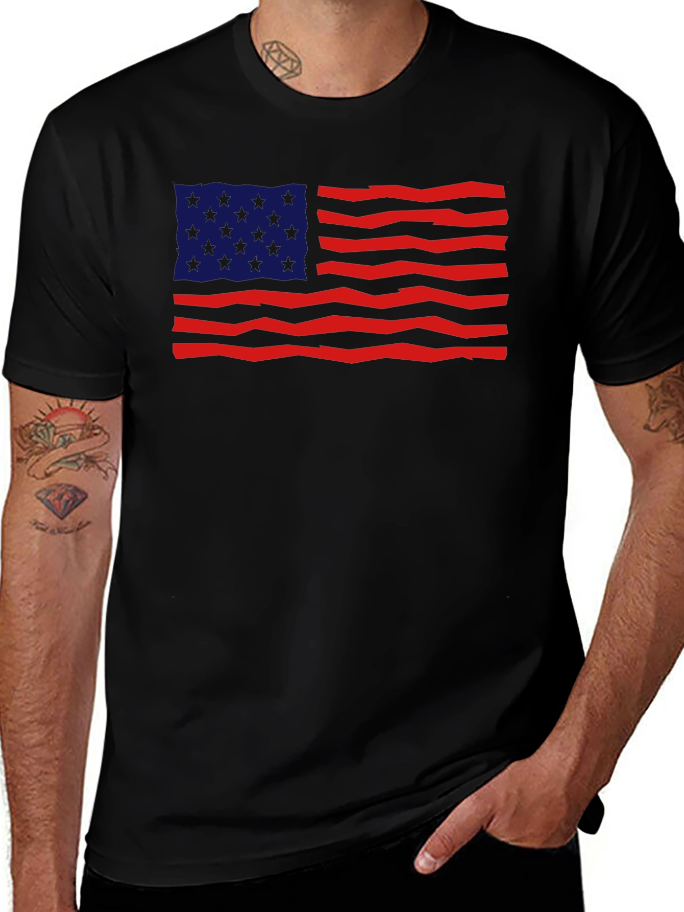 American Flag Graphic Tee - Patriotic Design