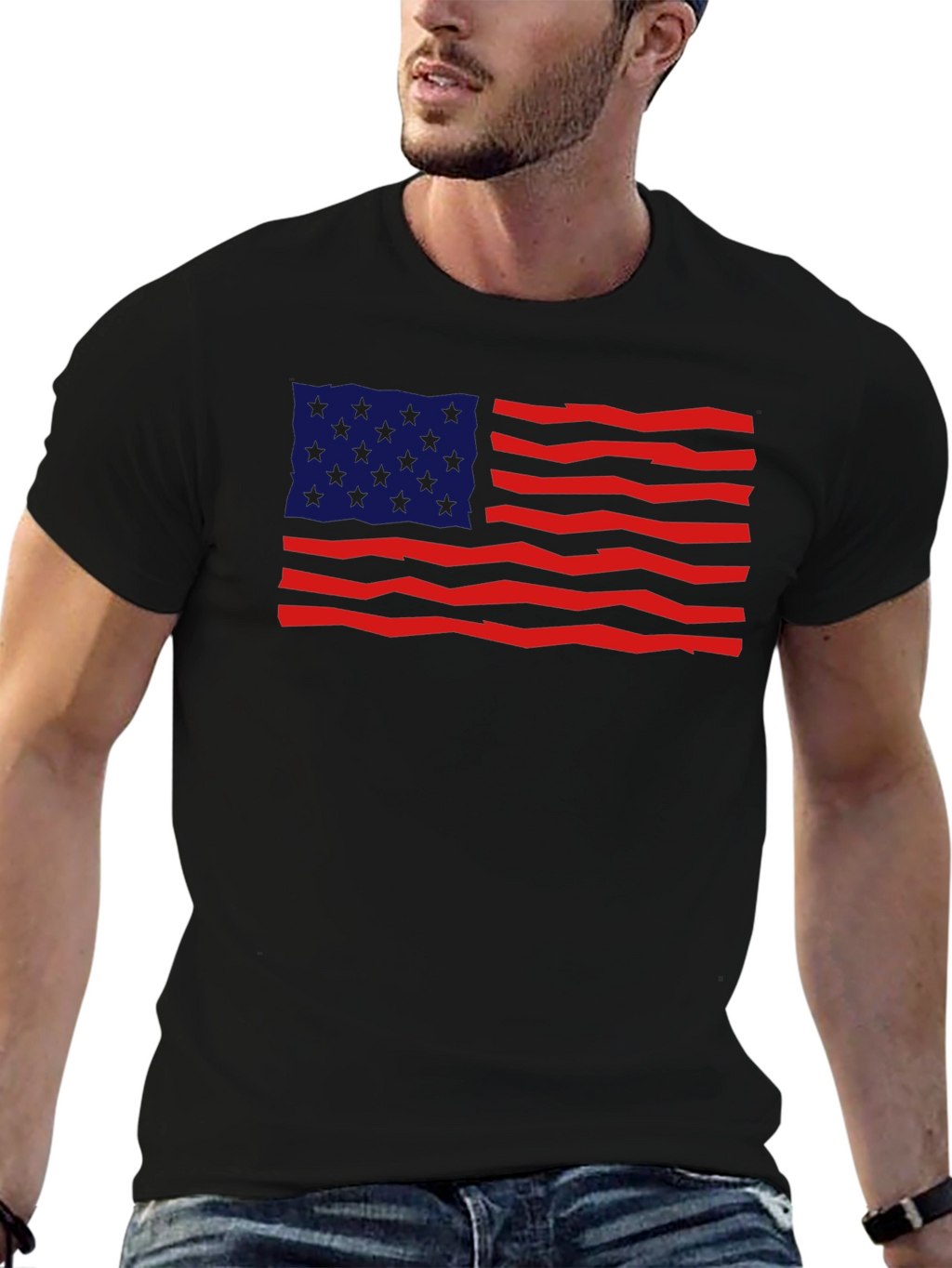 American Flag Graphic Tee - Patriotic Design