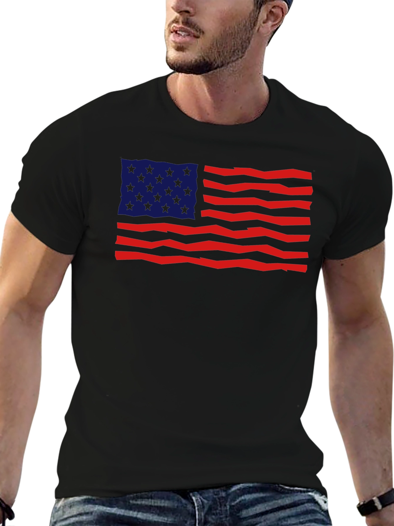 American Flag Graphic Tee - Patriotic Design